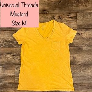 Universal Threads Mustard V-Neck Top with small Pocket